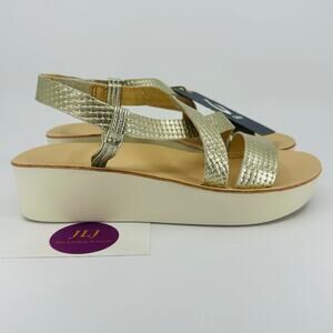 OluKai Women's Onohi Strappy Bubbly/White Sand Leather Platform Sandals Size 6